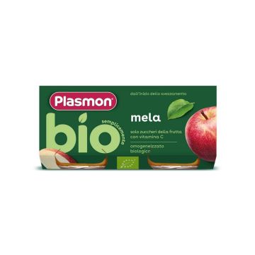 Plasmon Bio Плодово пюре ябълка за деца 6М+ 80 г х 2 бр