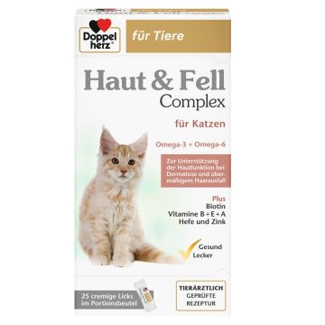 Doppelherz für Tiere Комплекс за кожа и козина за котки - допълваща храна саше 25 бр