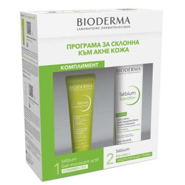 Bioderma Sebium Kerato+ Гел-крем 30 мл + Bioderma Sebium Измиващ гел 45 мл Комплект