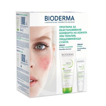 Bioderma Sebium Hydra Измиващ балсам 200 мл + Bioderma Sebium Hydra Хидратиращ крем за лице за комбинирана и мазна кожа 40 мл Комплект