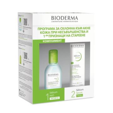 Bioderma Sebium Серум за лице 30 мл + Bioderma Sebium Мицеларна вода за мазна и акнеична кожа 100 мл Комплект