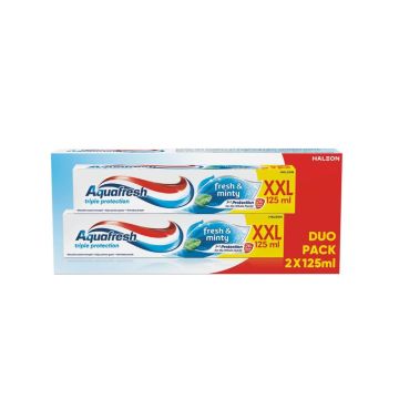 Aquafresh Triple Protection Fresh & Minty DUO Паста за зъби синя 125 мл х 2 бр Комплект