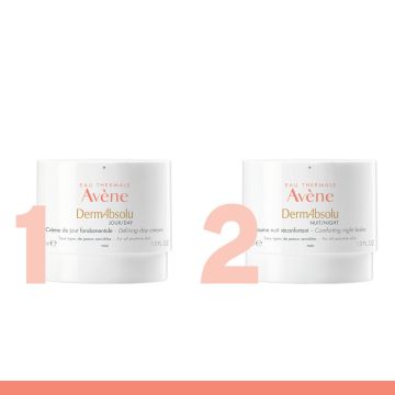 Avene DermAbsolu Фундаментален дневен крем за лице 40 мл + Avene DermAbsolu Възстановяващ нощен балсам за лице 40 мл Комплект