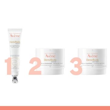 Avene DermAbsolu Подмладяващ околоочен крем 15 мл + Avene DermAbsolu Фундаментален дневен крем 40 мл + Avene DermAbsolu Възстановяващ нощен балсам 40 мл Комплект