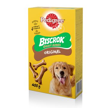 Pedigree Biscrok Gravy Bones Original Бисквити за кучета в зряла възраст с омега-3 и витамин Е 400 гр