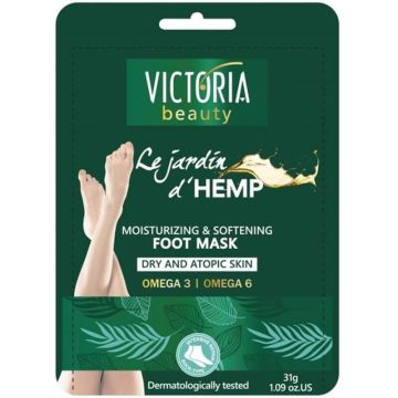 Victoria Beauty Jardin D’Hemp Омекотяваща маска чорап за капризни крака 