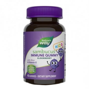 Nature's Way Sambucus Kids Immune Gummy За детски имунитет с витамин С и цинк х 40 желирани таблетки