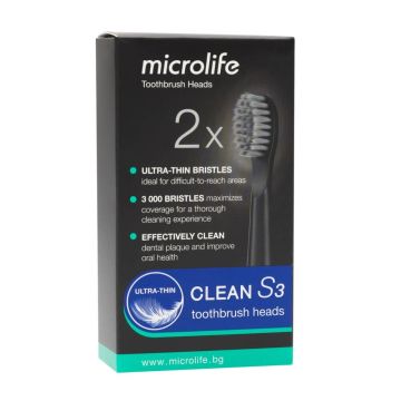 Microlife Глави за звукова ел. четка Microlife S3 soft х 2 броя