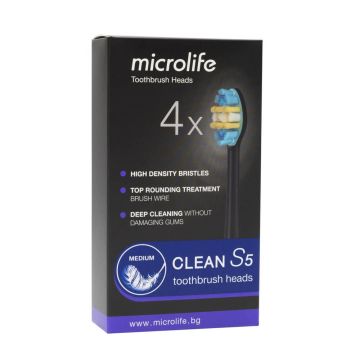 Microlife Глави за звукова ел. четка Microlife S5 medium х 4 броя