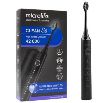Microlife Clean S5 Black Звукова електрическа четка за зъби черна