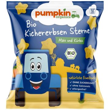 Био звездички от нахут, царевица, тиква  Pumpkin kids 12М+ 20 гр