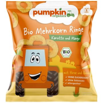 Био кръгчета зърнени с манго и морков Pumpkin kids 12М+ 20 гр