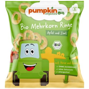 Био кръгчета зърнени с ябълка и канела Pumpkin kids 12М+ 20 гр