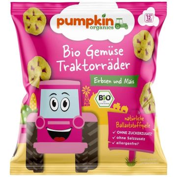 Био снакс зеленчуков с царевица и грах Pumpkin kids 12М+ 20 гр