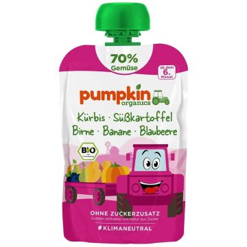 Био пюре пауч тиква, сладък картоф и круша Pumpkin Organics 6М+ 100 гр