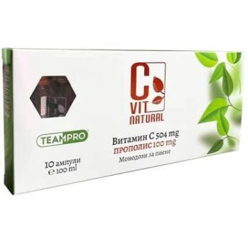 C Vit Natural Натурален витамин С 504 мг с Прополис 100 мг x 10 ампули