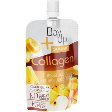 DayUp Power Collagen Плодов пауч с банан, ябълка, манго, ананас и колаген 100 г