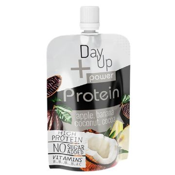 DayUp Power Protein Плодов пауч ябълка, банан, кокос, какао и протеин 100 г