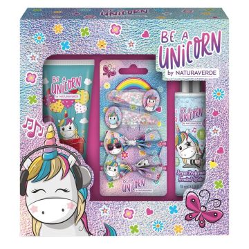Disney Unicorn Коледа 2024 Парфюмна вода 100 мл + Душ пяна 100 мл. + Аксесоари за коса Комплект