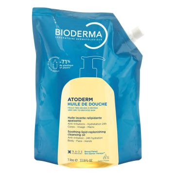 Bioderma Atoderm Душ-олио за много суха и атопична кожа 1000 мл Екопълнител