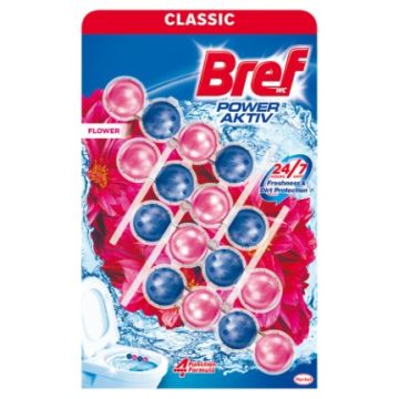 Bref Classic WC Power Active Flower Ароматизатор за тоалетна, цветя 4 х 50 гр