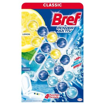 Bref WC Power Active Lemon / Ocean Ароматизатор за тоалетна 4 х 50 гр