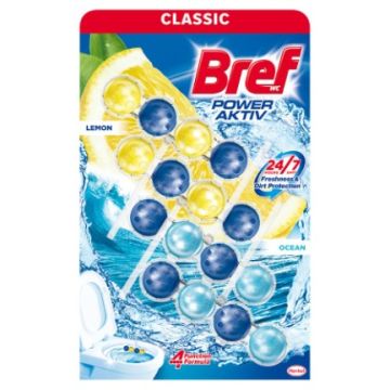 Bref Classic WC Power Active Lemon / Ocean Ароматизатор за тоалетна 4 х 50 гр