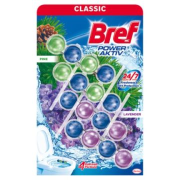 Bref Classic WC Power Active Pine/Lavender Ароматизатор за тоалетна 4 х 50 гр