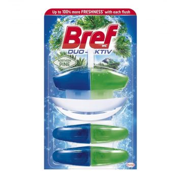 Bref Duo Activ Pine Ароматизатор за тоалетна кошница + 2 резервни пълнителя Комплект