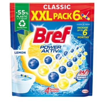 Bref Classic WC Power Active Lemon XXL Ароматизатор за тоалетна лимон 6 х 50 гр