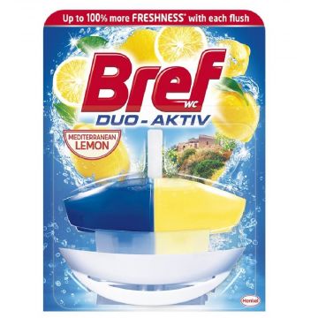 Bref Duo Activ Limon Ароматизатор за тоалетна кошница лимон 1 х 50 гр