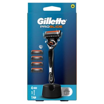 Gillette ProGlide Самобръсначка + 4 ножчета + Подарък поставка Комплект