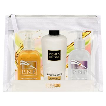 Vickie's Boutique VICKY Парфюмен лосион 250 мл + PNP Хидратиращ крем за ръце и нокти 250 мл + PNP Дълбоко хидратиращ крем за пети 250 мл Комплект