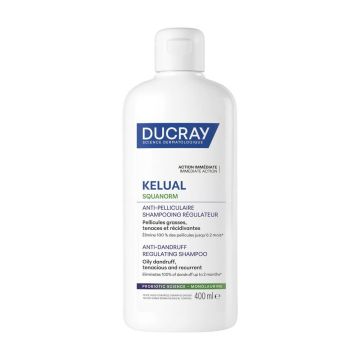Ducray Kelual Squanorm Хидратиращ третиращ шампоан против мазен пърхот 400 мл 
