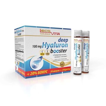 Lecovita Deep Hyaluron booster Хиалурон бустер 25 мл х 20 ампули + 4 ампули подарък Комплект