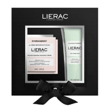 Lierac Hydragenist Рехидратиращ озаряващ крем 50 мл + Lierac Cleanser Ексфолираща маска за лице 75 мл Комплект 2024