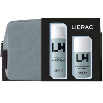 Lierac Homme Крем против бръчки за мъже 50 мл + Lierac Homme Дезодорант рол он против изпотяване за мъже 50 мл + Несесер Комплект 2024