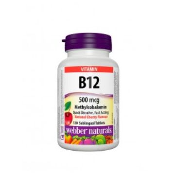 Webber Naturals Vitamin B12 500 мг 120 сублингвални таблетки