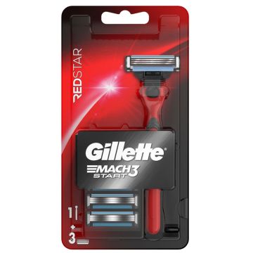 Gillette Mach3 Start Red Мъжка самобръсначка червена + резервни ножчета 1+3