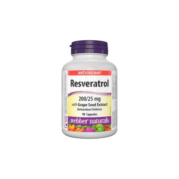 Webber Naturals Resveratrol with Grape Seed Extract Ресвератрол 200 мг с Гроздово семе 25 мг х 90 капсули 