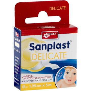 Medica Sanplast Delicate Прикрепващ пластир за чувствителна кожа 1.25 см/5 м