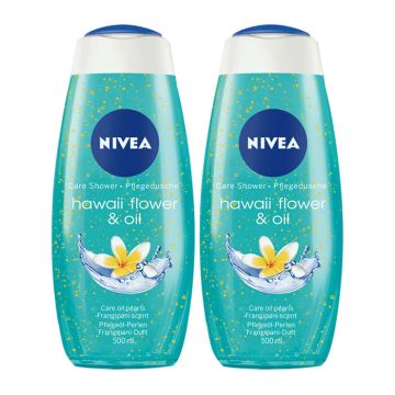 Nivea Hawaii Flower & Oil Душ-гел за тяло с хавайско цвете и масла 2 х 500 мл Комплект