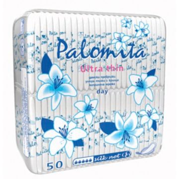 Palomita Ultra Thin Дневни дамски превръзки с крилца и копринено покритие 50 бр