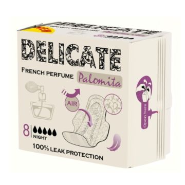 Palomita Delicate French Perfume Нощни ароматизирани дамски превръзки 8 броя