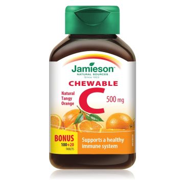 Jamieson Витамин Ц с вкус на портокал 500 мг х 100 дъвчащи таблетки 