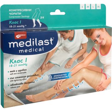 Medica Medilast Medical Компресивни чорапи 3/4 Клас 1 Размер M 1 бр
