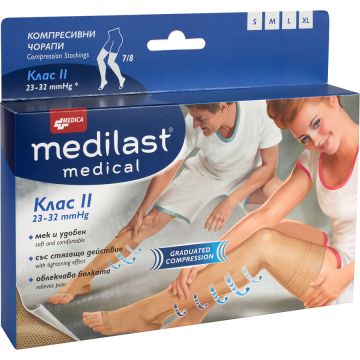Medica Medilast Medical Компресивeн чорап 7/8 Клас 2 Размер S 1 бр