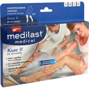 Medica Medilast Medical Компресивни чорапи 3/4 Клас 2 Размер L 1 бр