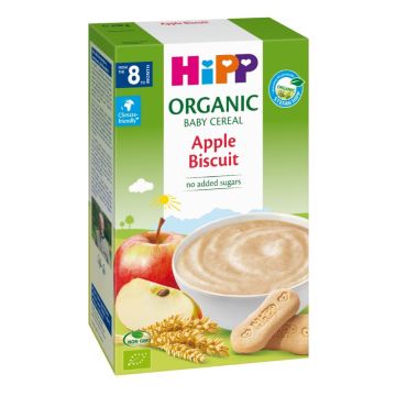 Hipp Био инстантна каша ябълки и бисквити 8М+ 250 гр