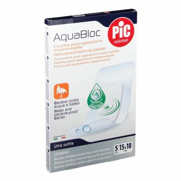 PIC Solution AquaBloc Водоустойчиви пластири 15 см х 10 см х5 бр Artsana Italia